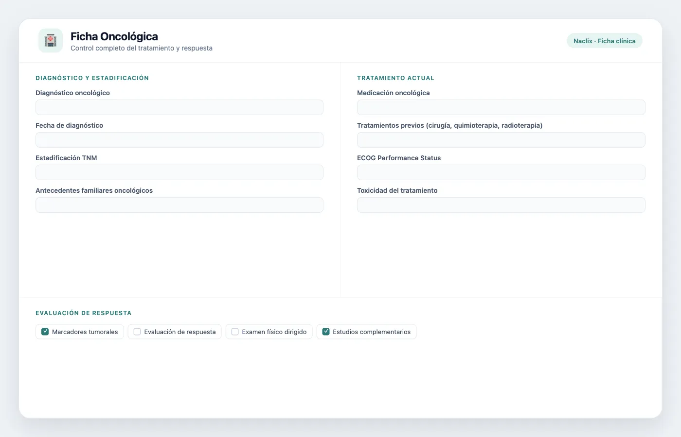 Ficha de consulta oncológica