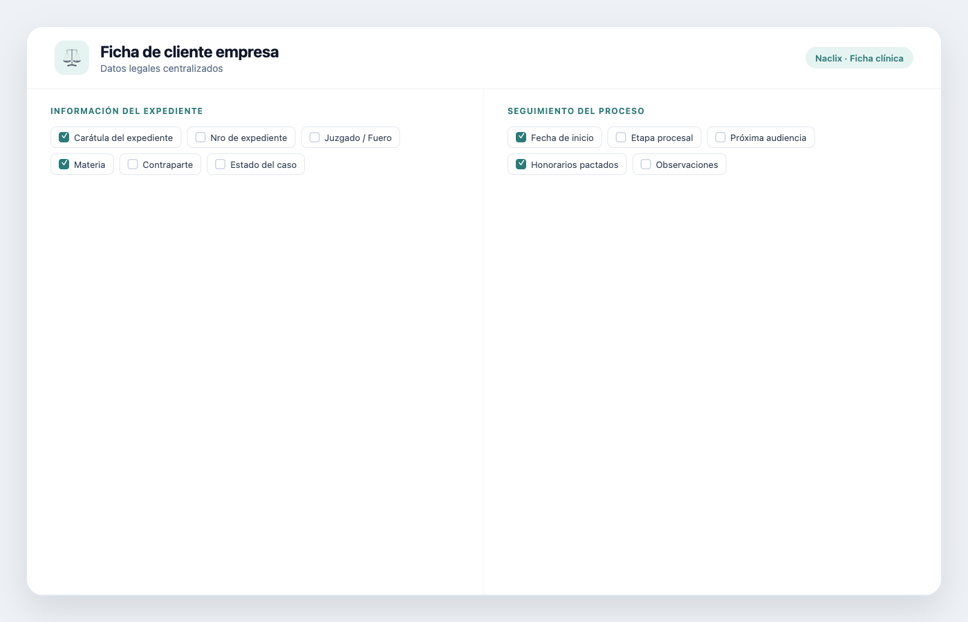 Ficha de cliente empresa