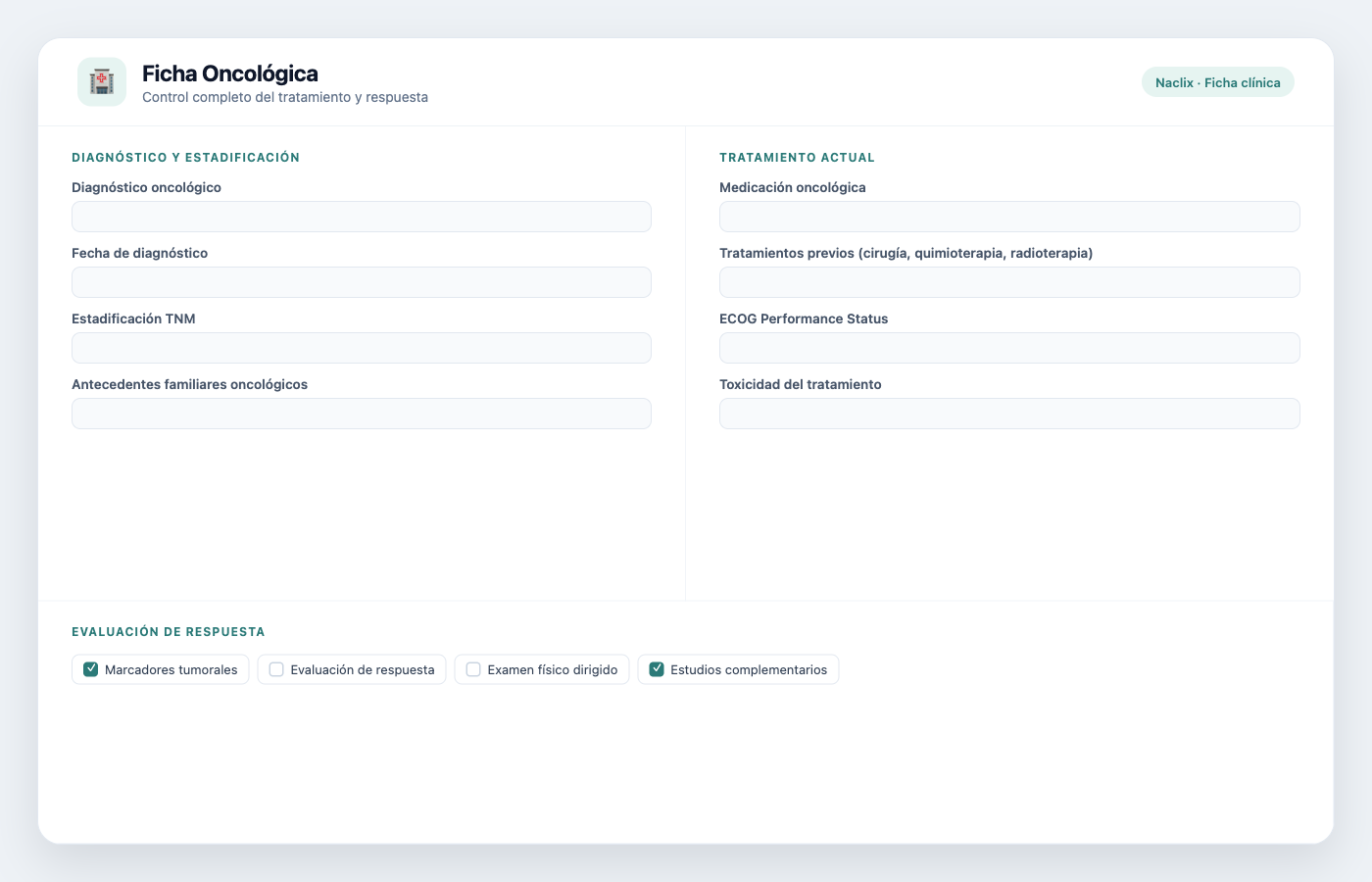 Ficha de consulta oncológica